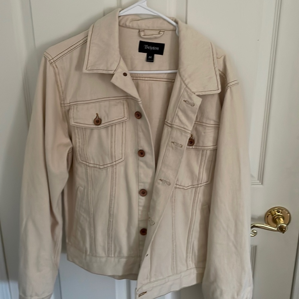 Brixton Mens Denim Trucker Jacket - Cream Size M